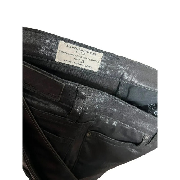 All saints Petrel Brodie Wax Coated Wet Jeans - Picture 6 of 8